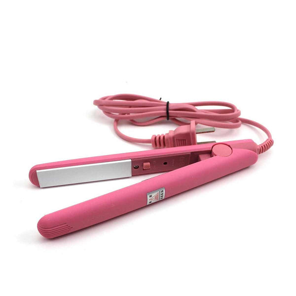 Mini Hair Straightener & Curler – Dual Voltage 100-240V, 180°C Thermostatic Aluminum Plate, For Dry & Wet Hair, Compact Travel Size (Random Color)