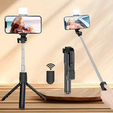 R1S 3-in-1 Selfie Stick Tripod with LED Light & Bluetooth Remote