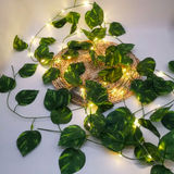 7 feet Artificial Money Plant Leaf with 10 feet LED String Lights for Home Decoration