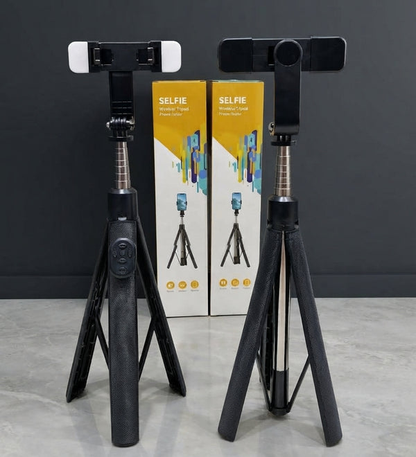 4 In 1 Selfie Stick Tripod With Bluetooth Remote Connection Mobile Holder