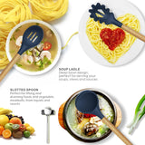 12-Piece Silicone Kitchen Utensil Set with Wooden Handles