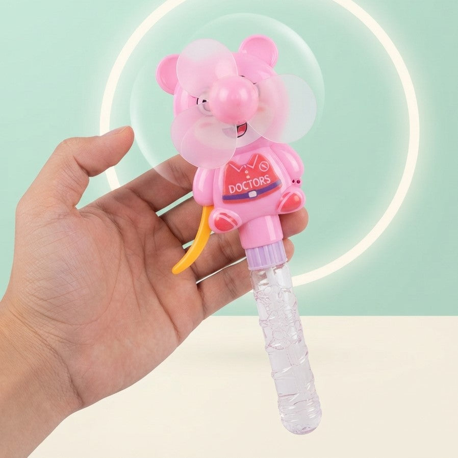 Bubble Manual Fan 2 In 1 - Toy Accessory Designed For Entertainment And Daily Play Routine (Random Color)