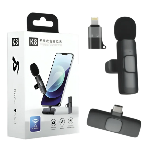 K8 Wireless Lavalier Microphone Type C Audio Recording Device