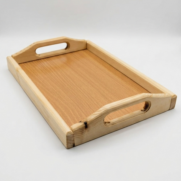 Wooden Serving Tray – Natural Wood Multipurpose Serving Tray – Premium Quality - 10.5 × 7