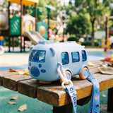 Kids Bus Shaped Water Bottle with Carry Strap - 500ml