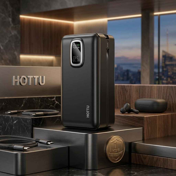 Hottu ht49 Power Stack 50000mAh 22.5w Fast Charging Bank with Built-in Cables