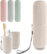 Portable Toothbrush & Toothpaste Holder Case | Travel Storage Box with Cup Function