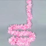Artificial Cherry Blossom Bail Garland with Battery LED String Lights - 10Ft (Warm Lights)