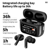 A9 Pro Wireless Earbuds with LED Display Case - Black