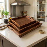 Classic Wooden Tray Set of 3