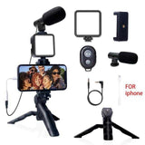 AY-49 Multi-Functional Portable Vlogger Kit with Mic, LED Light & Tripod Stand with Remote