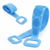 Silicone Back Scrubber Body Brush – Dual-Sided Exfoliating Shower & Massage Strap (random color) SIZE 31 INCH