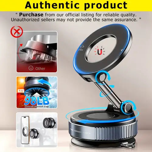 Original K007 Mobile Phone Holder with Strong Magnets 360 Degree – For Cars & Desktop