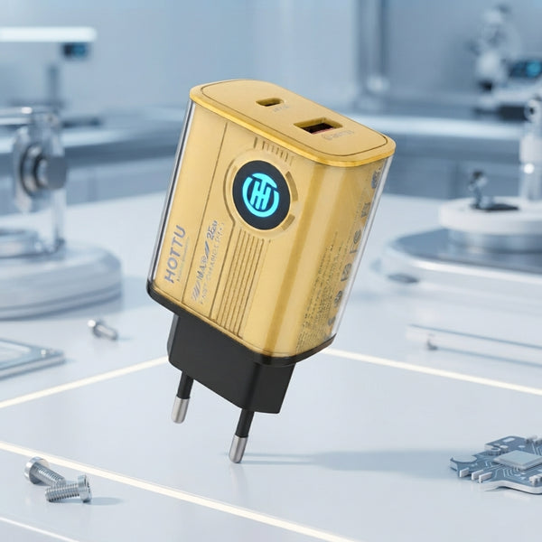 HOTTU FC17 25W Fast Mobile Wall Charger - USB Port, PD & QC3.0, Universal Compatibility
