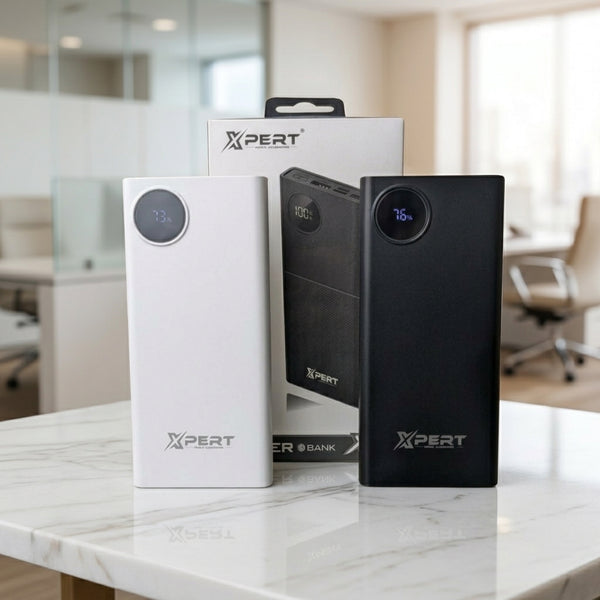 Xpert Power Bank With LED Digital Display 20000 mAh Portable Charger - Black