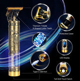 Vintage T9 Rechargeable Hair & Beard Trimmer – Metal Body Hair Clipper