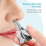 Manual Stainless Steel Nose & Ear Hair Trimmer - Painless, Battery-Free Precision Personal Grooming Tool with Cleaning Brush (Without Box)