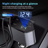 4-in-1 Retractable Car Charger | Dual USB & USB-C PD Fast Charging, 100W