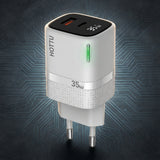HOTTU FC11 35W Full Protocol Super Fast Charger – USB-C PD & USB-A QC 3.0 Dual Port Wall Charger