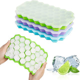 Silicone Honeycomb Ice Cube Tray with Lid (Random Color)