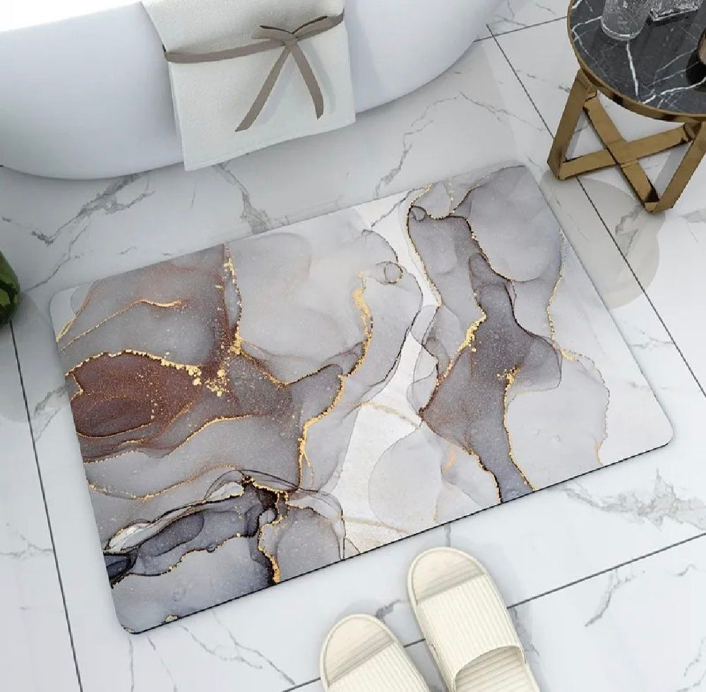 Modern Abstract Marble Design Bathroom Floor Mat (Mix Design Size 39cm x 59cm)