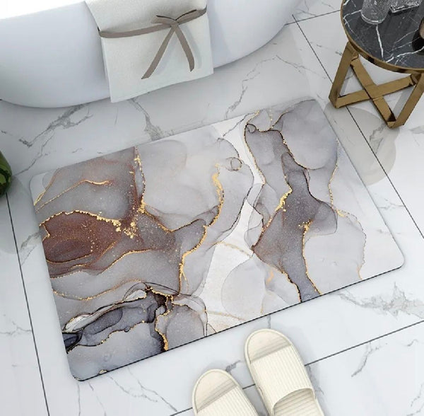Modern Abstract Marble Design Bathroom Floor Mat (Mix Design Size 39cm x 59cm)