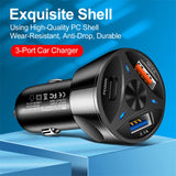 55W Dual USB Car Charger – Fast QC 3.0 + PD Type C (Box Pack)