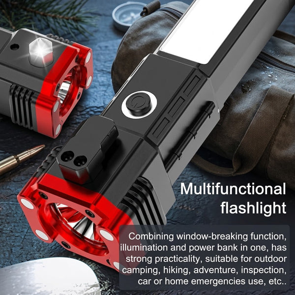 3-in-1 Multi-functional Car Emergency Safety Tool (Hammer, Power Bank, Flashlight)