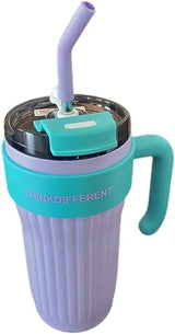 Dual-Layer Glass Water Bottle with Protective Shell & Handle (800ml)