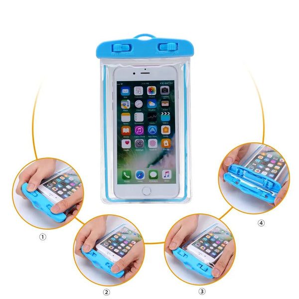 Universal Waterproof Mobile Phone Pouch Case Cover with Neck Strap | Random Color
