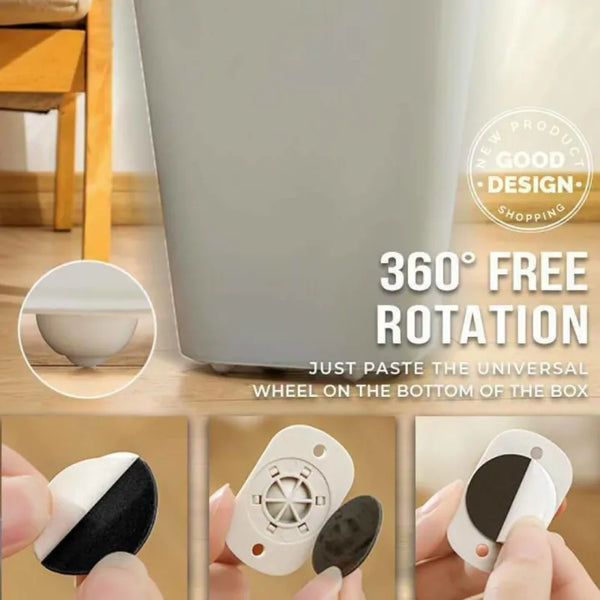 Quality Furniture Moving Wheel - [4 Pcs] | Stainless Steel Mini Swivel Wheels With 360 Degree Rotation For Bins Storage Box