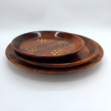 Handcrafted Wooden Brass Plates - Set of 3
