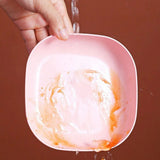 Plate Set Pack of 10 – Plastic Split Bone Dish Plates with Holder (Random Colors)