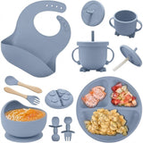 Kids Silicone Feeding Set Todler Meal Set 100 % Silicone Baby Meal Set Silicone Set Childerns Meal Training Set Cutlery .