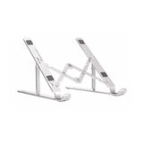 Premium Aluminum Foldable Laptop Stand | Sturdy, Adjustable, Portable | Silver & Black