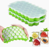 Silicone Honeycomb Ice Cube Tray with Lid (Random Color)