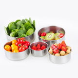 5pc Set Stainless Steel Bowl with Lid Kitchen Refrigerator Food Storage Mixing Bowls Sealed