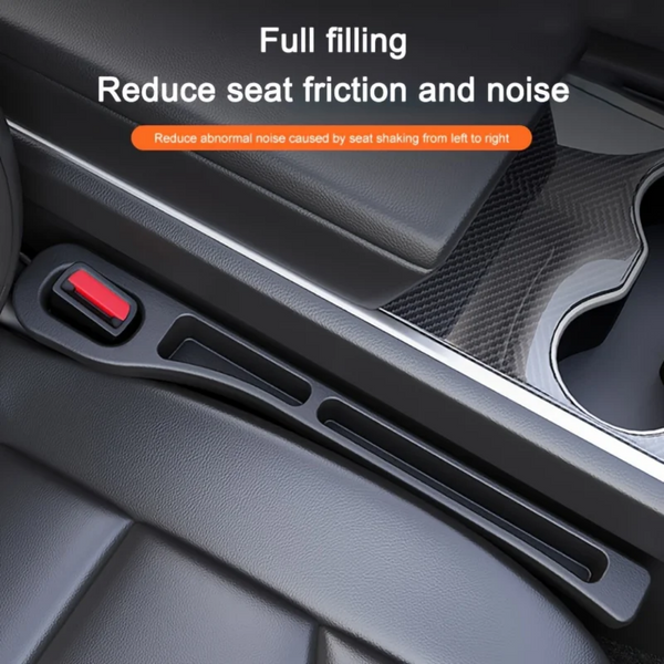 Universal Car Seat Gap Filler Organizer 2 PCS – PU Leather Car Seat Storage Box | Waterproof Auto Interior Pocket | Anti-Drop Gap Plug for Phone, Coins, Keys - Black