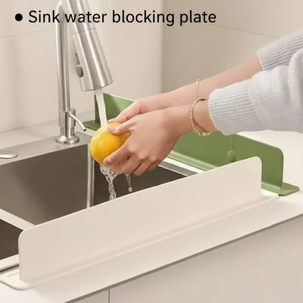 Silicone Sink Splash Guard With Suction For Kitchen And Bathroom – Flexible Water Splash Stopper For Faucets, Countertops And Daily Cleaning Protection (Random Color) - With Suction