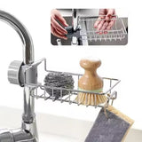 Stainless Steel Adjusting Multifunctional Kitchen Faucet Sponge Holder Durable And Convenient Storage Solution For Everyday Use
