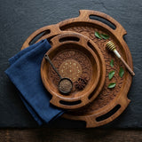 Wooden Carving Plate Bring rustic elegance and artisanal charm to your home with the Wooden Carving Plate Set of 3.