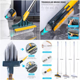 Keep your home spotless with this 2-in-1 floor cleaning brush. Featuring a 120° rotatable head, it easily scrubs bathroom tiles, windows, and floors for effortless cleaning