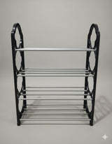 4 Layer Multipurpose Metal Shelf Rack 🗄️ | Space Saving Storage Organizer for Kitchen, Living & Study Room ✨