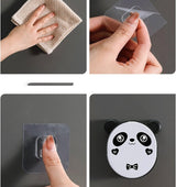 Wall Mounted Cute Panda Soap Dish Holder – Punch-Free Plastic Soap Box Rack for Bathroom & Kitchen Storage (Random color)