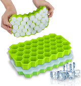 Silicone Honeycomb Ice Cube Tray with Lid (Random Color)