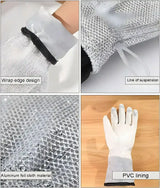 Title: Heavy-Duty Silver Heat-Resistant Oven Mitts – Professional Grade Kitchen Safety (Pair)