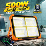 Super Bright 500W Solar Floodlight | Rechargeable LED Camping Light with Mobile Charging | Emergency Lantern & Powerful Outdoor Work Lamp