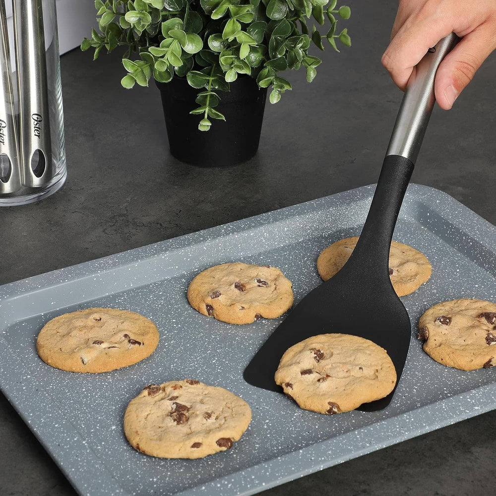 Stainless Steel Handle Silicone Spatula – Heat-Resistant Kitchen Cooking Turner for Frying, Baking, Mixing