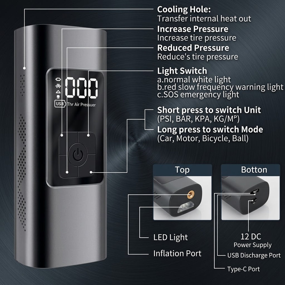 EleSong T03 Portable Electric Air Pump