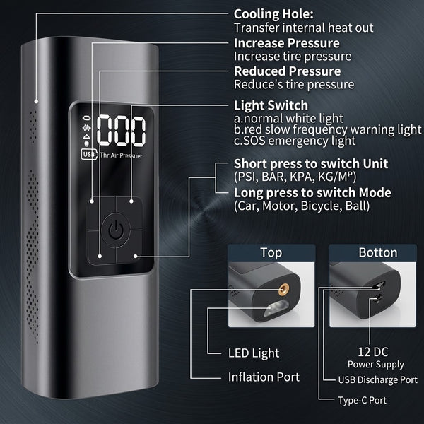 EleSong T03 Portable Electric Air Pump